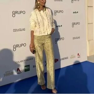 Zara SHINY PANTS ZW COLLECTION NWT Sz, Med